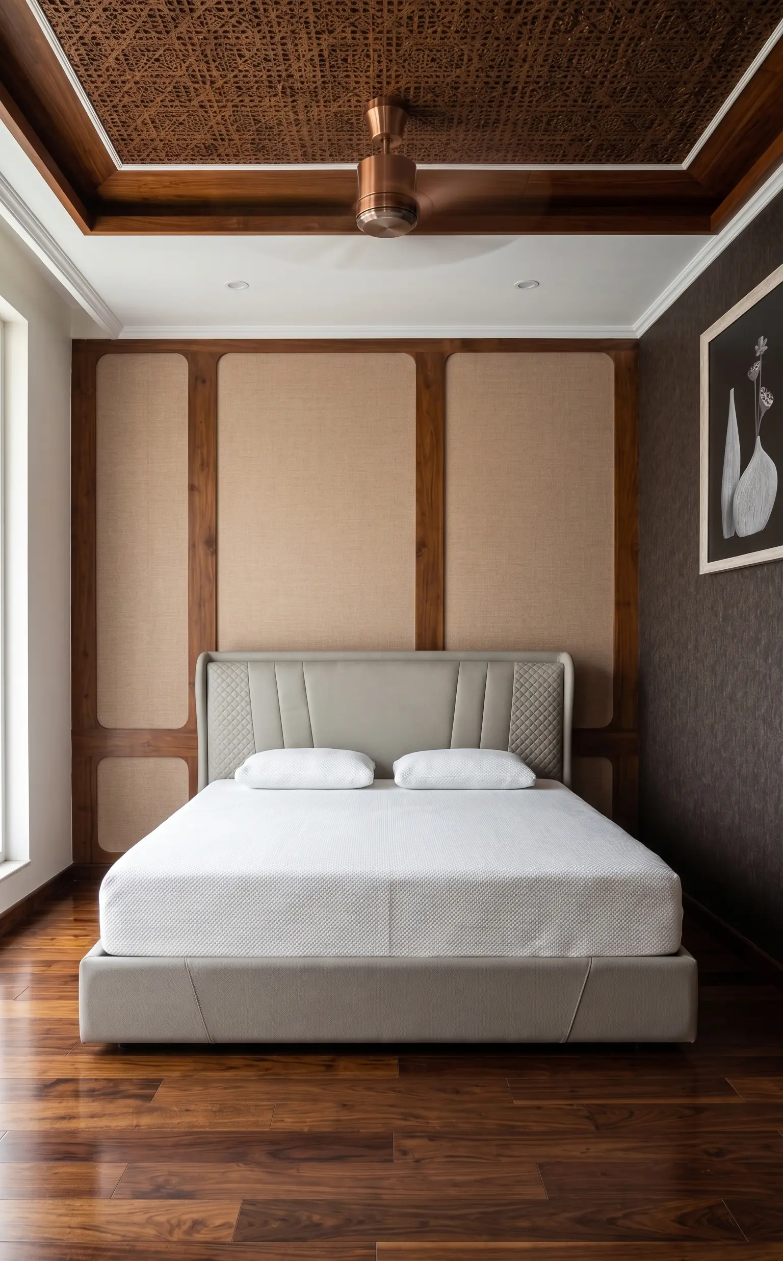 Luxury bedroom interior with custom wardrobe by Hightech Interiors