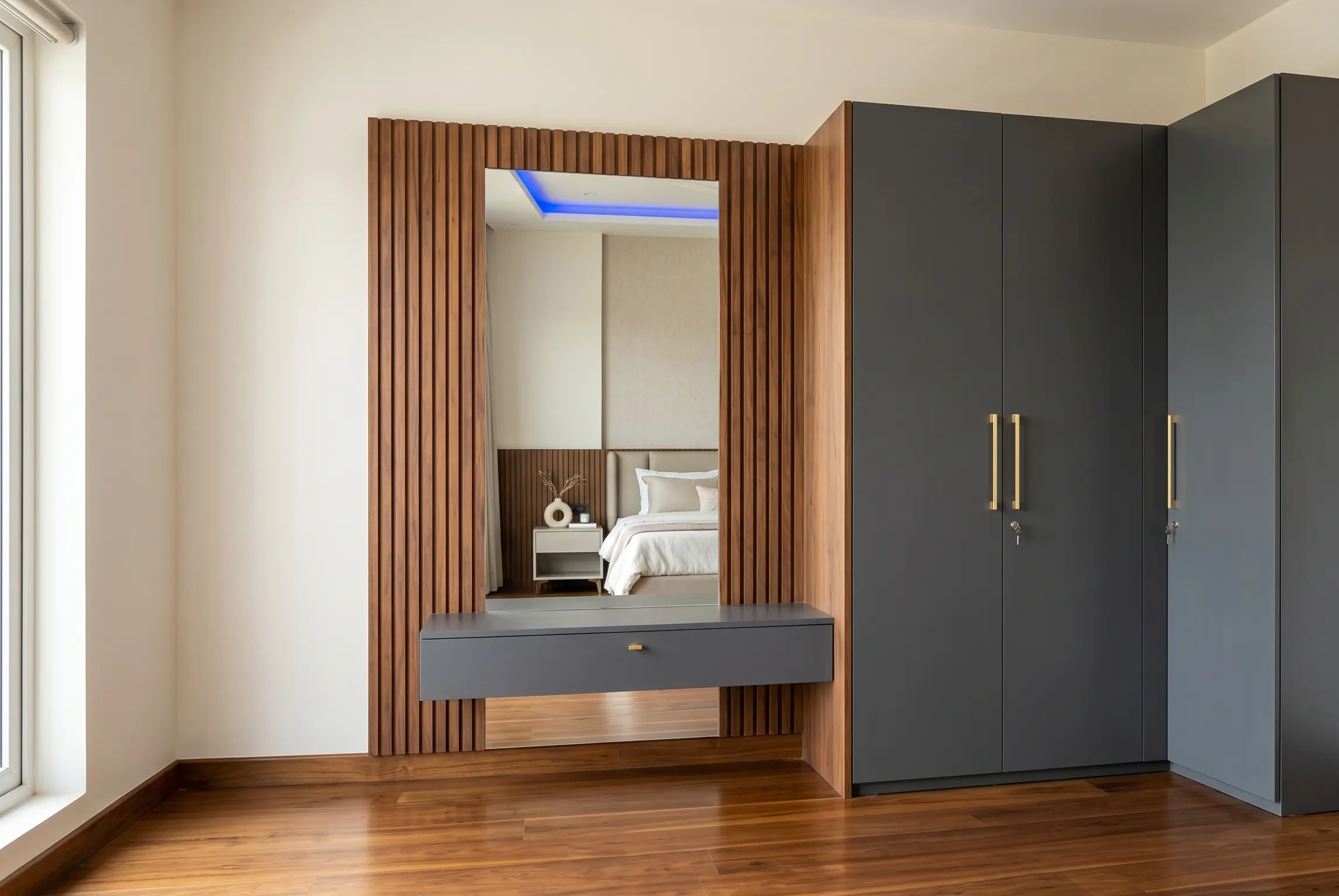 Premium bedroom with walk-in wardrobe design