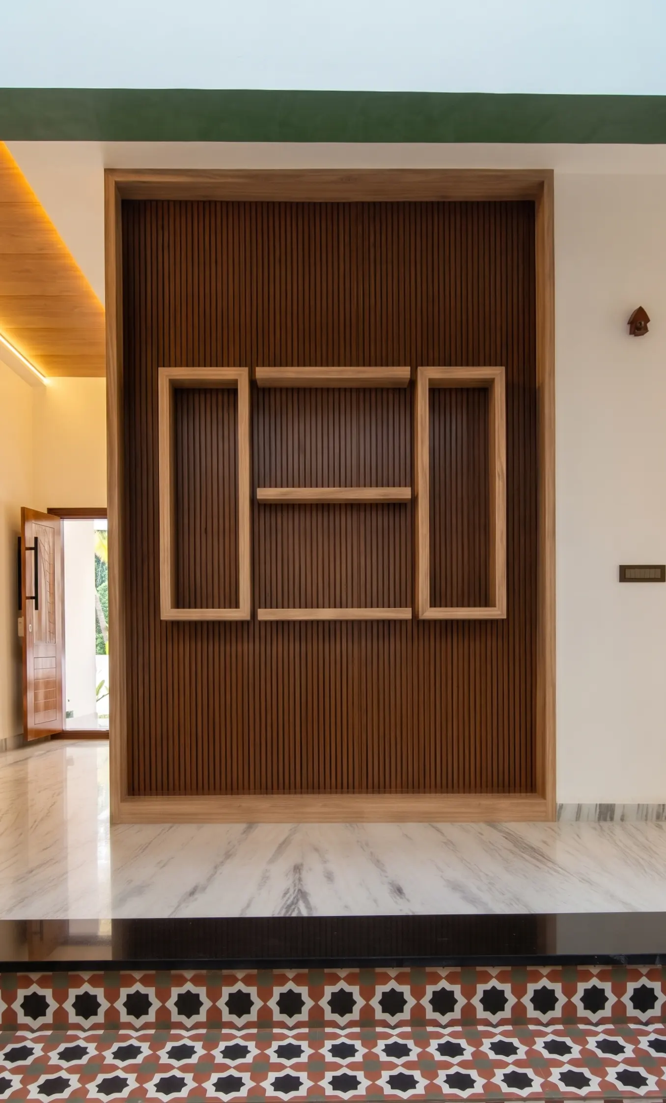 Stylish living room design with entertainment unit