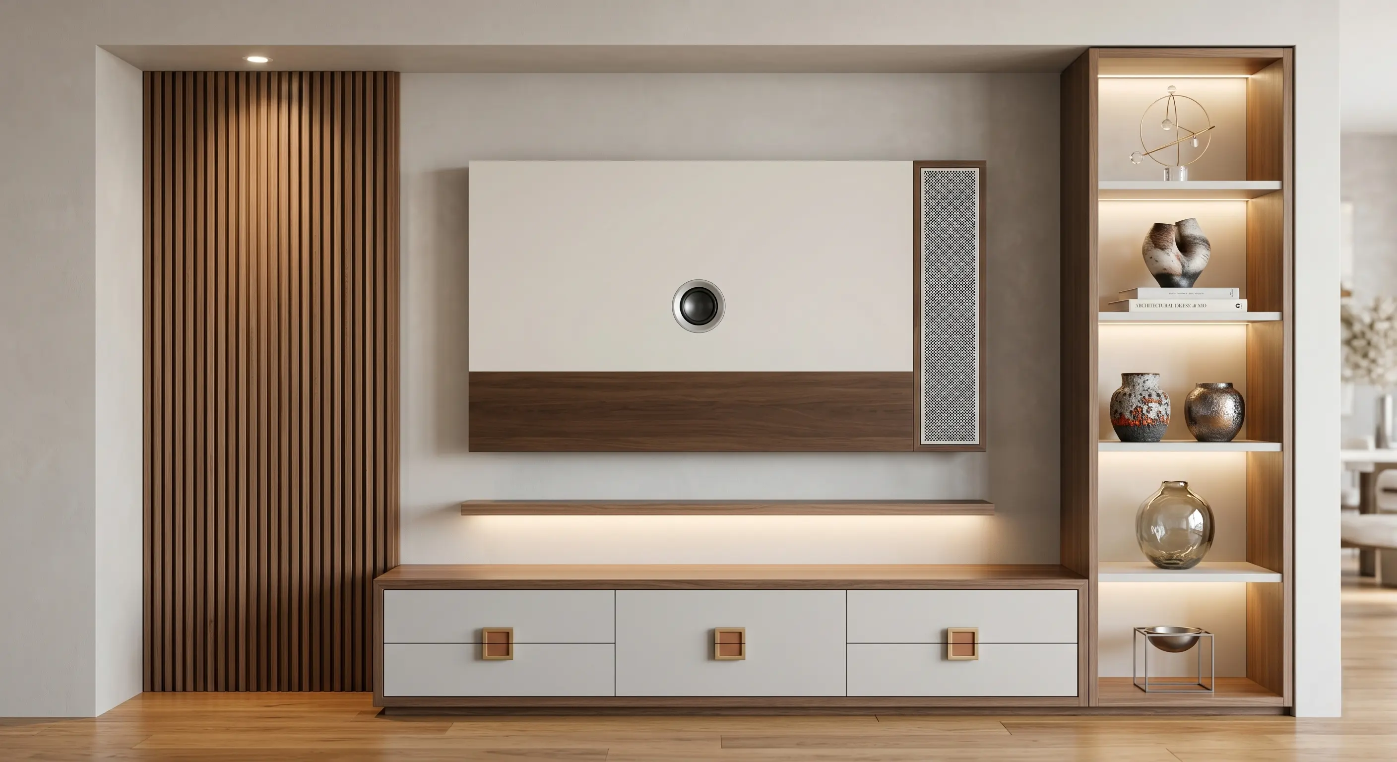Contemporary dining area with false ceiling and mood lighting