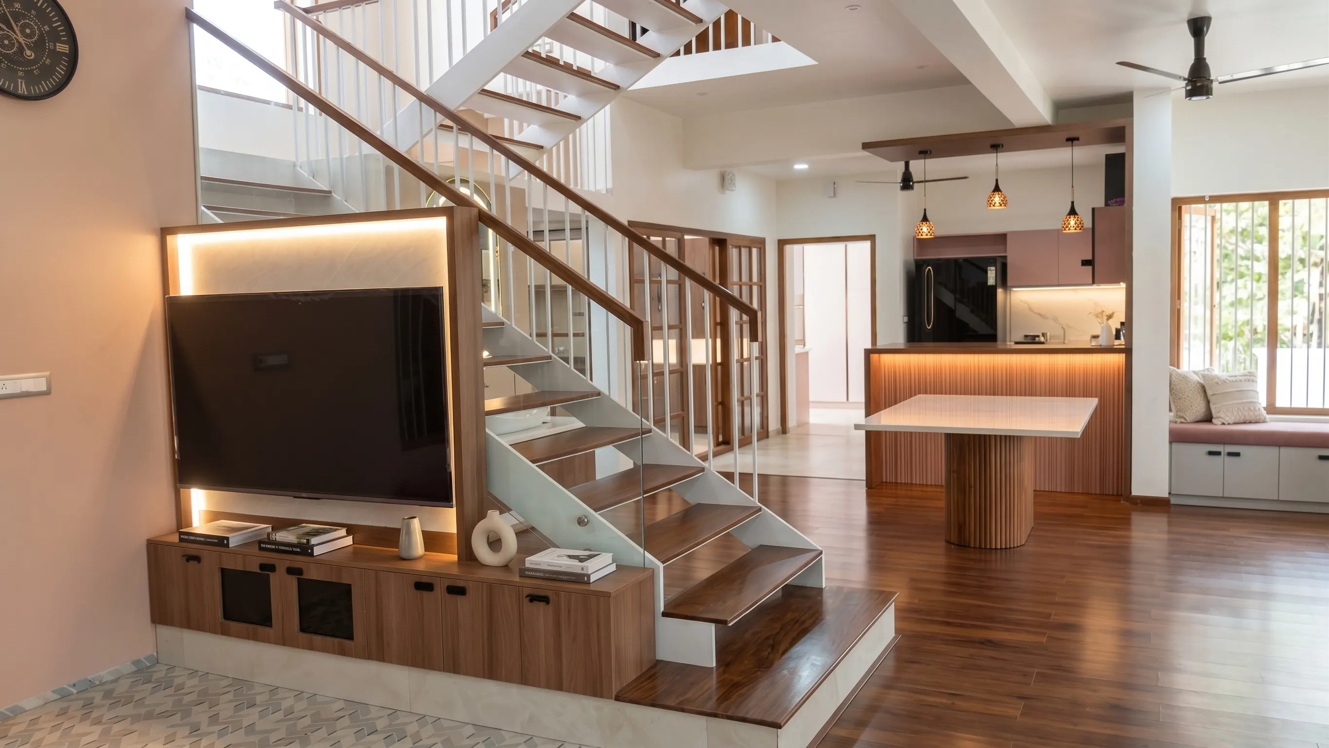 Living and dining interior by Hightech Interiors