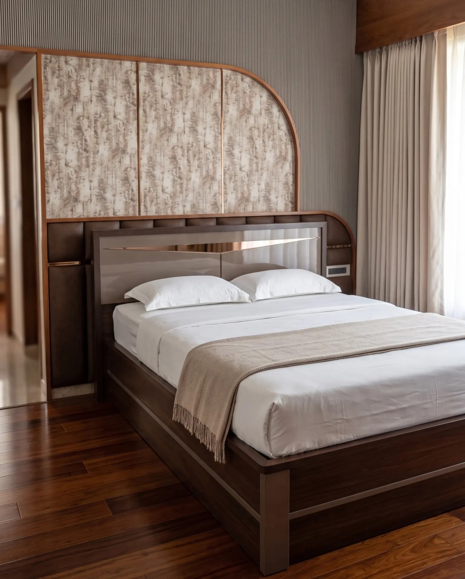 Custom bedroom and wardrobe interior design in Kerala