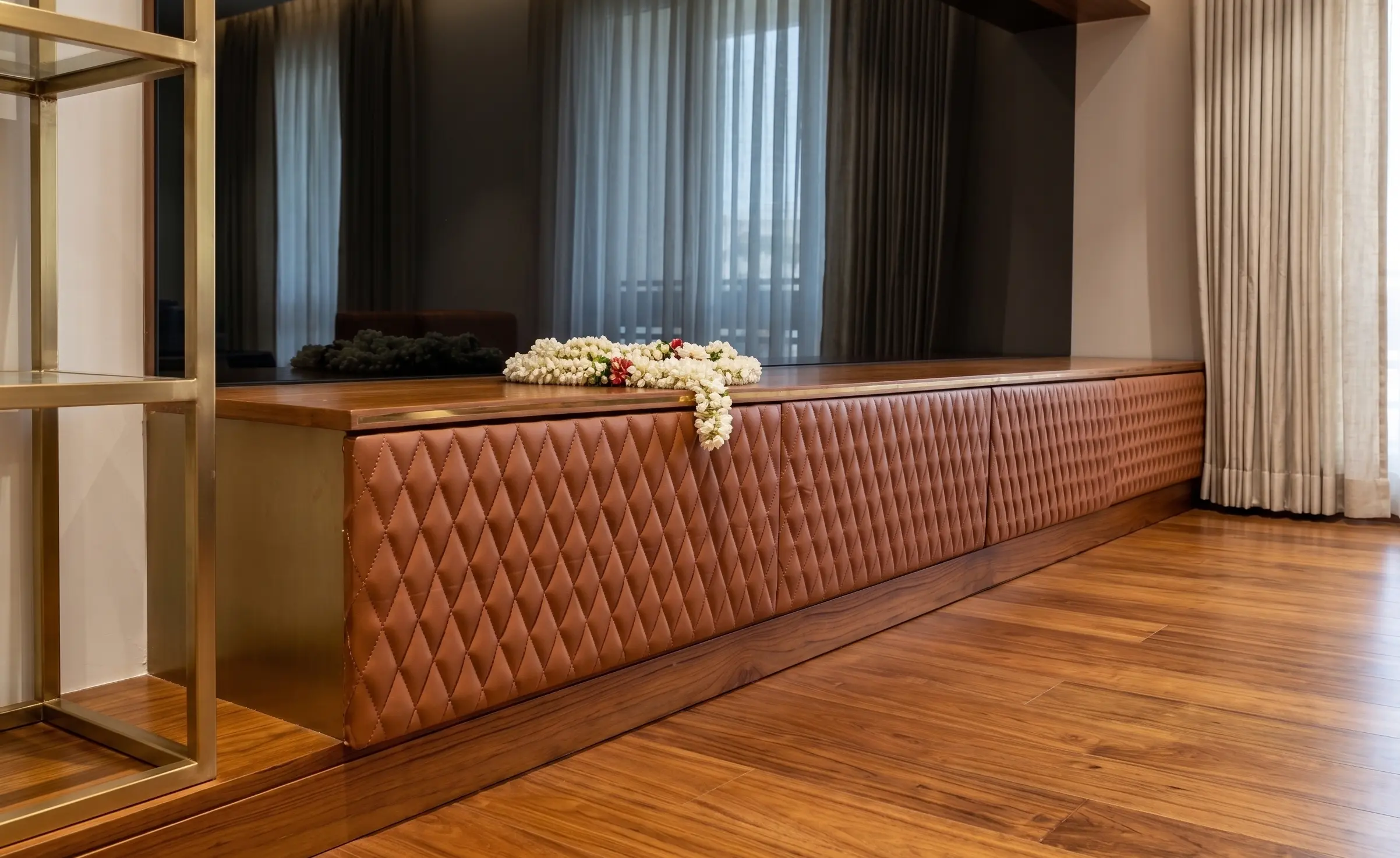 Retail showroom interior with display shelving